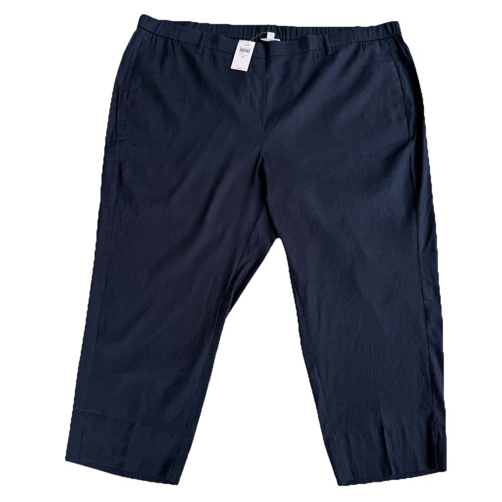 J. Jill NEW Size 4X Linen Stretch Pants Blue Lightweight Summer Capsule Coastal